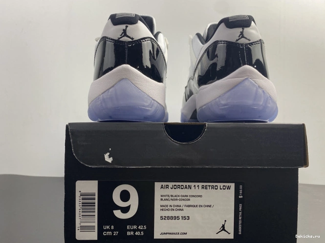 Rep BK mens black  white jordan retro low air 528895-153 